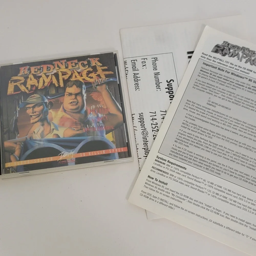 Redneck Rampage (PC CD-ROM, 1996,‎ Interplay) Complete with Manual